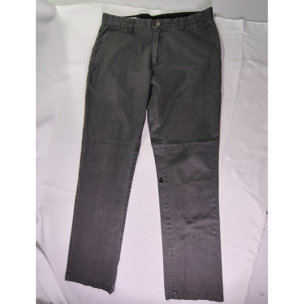 Volcom Mens Frickin Modern Fit Chino Pants Charcoal Grey Sz 31 Skater Streetwear